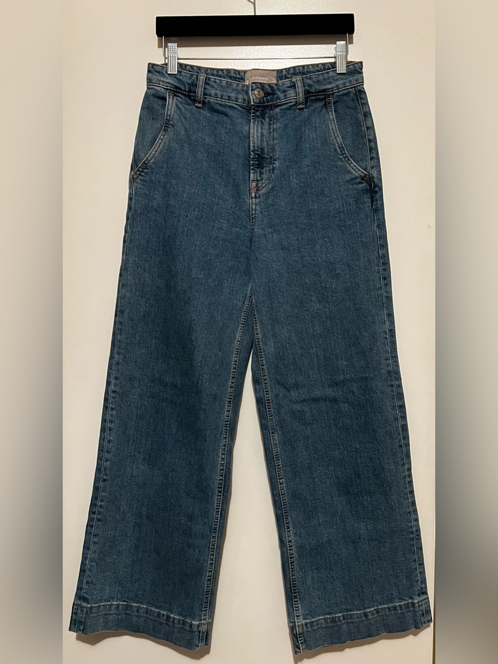 Everlane The Wide Leg Jeans in Medium Blue Denim